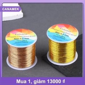 【CANAMEK】 100m 328ft fadeless đồng mạ thép dây uốn cong Kim Loại Điêu khắc dây cho nghề hoa trang sức làm 0.3 0.4 0.5mm