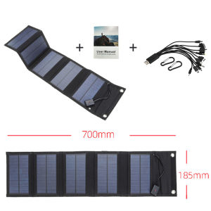 Solar Panel Charger With Adapter Waterproof Cable Solar Charger Integrated USB Solar Panel Portable Outdoor Generator