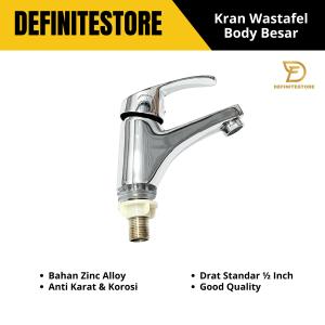 Kran Wastafel Kran Air Keran Cuci Tangan 1/2 inch Keran Sink Faucet Chrome Zinc Alloy Body Besar