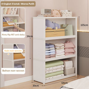 Lemari Pakaian Minimalis Rack Lemari Wardrobe Rak Gantungan Baju Tertutup Storage Pakaian Tahan Debu