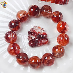 Collectors Grade Fire Quartz Red Hematoid Bracelet