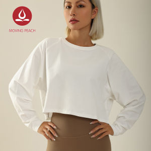 Di chuyển đào thể thao cho nữ tay áo dài bông lỏng áo Yoga thoáng mát mau khô chạy nhảy Pilates mặc hàng ngày ASG