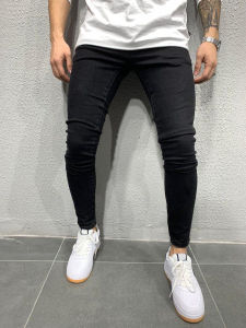 【Mall Quality】High Street Seluar Jeans Lelaki High Street Mens Slim Fit Stretch Jeans Men Straight Cut Stretch Jeans Black Grey Blue Jeans Baggy Jeans