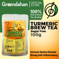 Greendahan SUGAR-FREE Turmeric Brew Tea 100g - Keto Friendly. 