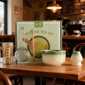 7pcs/Set Matcha Bowl Kiln Ceramic Matcha Bowl Tea Brush Stand Set Home Office Matcha Making Set