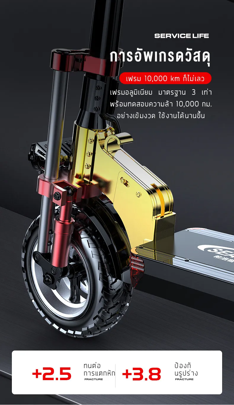 SEALUP Q22 สกุ๊ดเตอร์ไฟฟา NFC ออฟโรด พับได้ ระยะ 40-150 กม ความเร็วสูงสุด 55KM/H กันน้ำ IP54 1000W