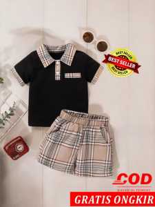 Fashion Anak Laki Laki 1 2 3 4 5tahun Baju Setelan Kaos polo Kostum Sekolah TK