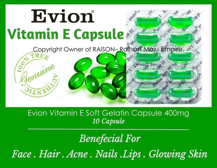 Evion Vitamin E 400mg 10 Capsule BUY 1 FREE 1 LIMITED TIME OFFER