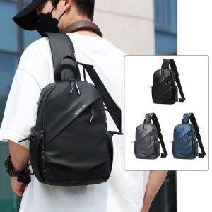 IU MISS ป้องกันน้ำ กระเป๋าคาดหน้าอกผู้ชาย ความจุขนาดใหญ่ แบบเกาหลี กระเป๋าสะพายชาย คลาสสิก ซิป กระเป๋าสะพายข้างผ้าอ็อกซ์ฟอร์ด สำหรับทุกเพศ