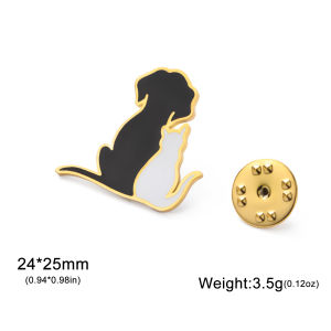 Skyrim chó bằng thép không gỉ trâm cài phủ men không gây dị ứng vật nuôi người yêu món quà bền xỉn kháng đồ trang sức Hình Thú