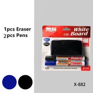 CHB 3in1 Two-color whiteboard pen set can be wiped without leaving marks smooth writing large capacity