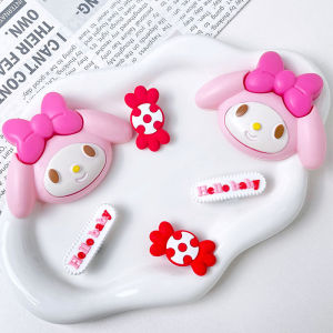 6ชิ้น Crocs Jibbitz เสน่ห์ Sanrio การ์ตูนน่ารักเมโลดี้แต่งด้วยหัวเข็มขัดรองเท้าที่ถอดออกได้สำหรับ Crocs