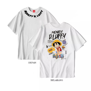 Kaos Anak umur 2-16 tahun Baju Kaos Atasan anak Tshirt POLOS Pakaian Anak Laki dan Perempuan Series Anime One Piece D Luffy Katun 30s