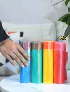 (15pcs/roll)Garbage Bag Office Cleaning Trash Bags Dustbin with Rope plastic sampah dengan tali