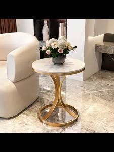 Sofa Table Sofa Side Table Living Room Sofa Side Table Living Room Balcony Stone Plate Small Light Luxury round Corner Table Coffee Table With Storage Cafe Table