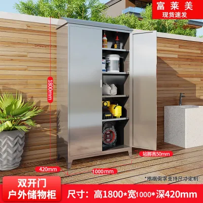 Out By Storage Cabinet Stand Out By Cabinet Storage Space Savers Balcony Storage Cabinet Garden Yard Storage Cabinet Double Door 储物柜 收纳柜