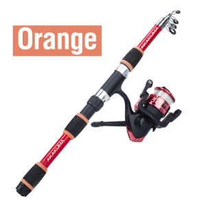 AKAKUMA 1 Set Fishing Rod and Reel Combos 1.8M Glass Fiber Telescopic Fishing Rod With 5.2:1 Spool Fishing Reel Saltwater