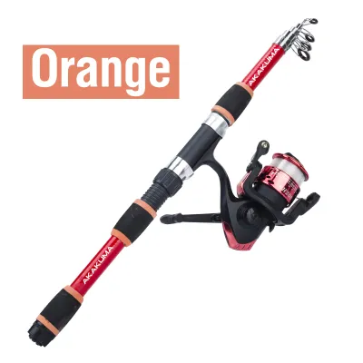 AKAKUMA 1 Set Fishing Rod and Reel Combos 1.8M Glass Fiber Telescopic Fishing Rod With 5.2:1 Spool Fishing Reel Saltwater