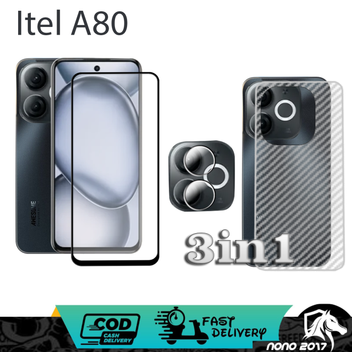 3IN1%20TEMPERED%20GLASS%20BLUE%20ITEL%20A80%20BONUS%20LENSA%20CAMERA+GARSKIN%20CARBON%20-%20Image%204