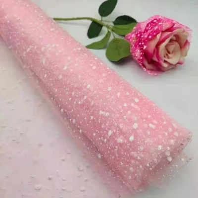 Kain Tile Salju Snow Wrapping Paper Bouquet Buket Snowflake Polymesh R18