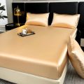 Dansunreve 3in1 single set Ice Silk Bedsheet Cooling Washed Satin Sheets Bed Sheet Pillowcase Fully Garterized Fitted Sheet Single Queen King. 