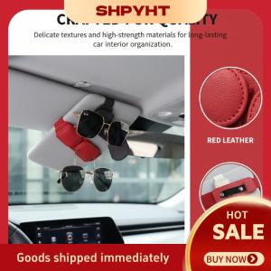 SHPYHT✨ Magnetic Sunglasses Holder for Car Visor Leather Eyeglass Clip Secure Sun Glasses Mount Easy Access Car Interior Organizer