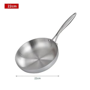 NEXASHOP Stainless Steel Frying Pan Multi-functional Uncoated Fried Steak Pot Cookware NonStick Skillet Gas Induction Cooker