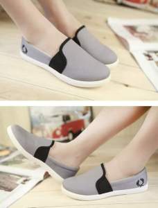 Giày lười nữ vải cotton cao 2p