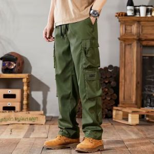 American-style multi-pocket cargo pants mens loose casual pants quick-drying paratrooper pants