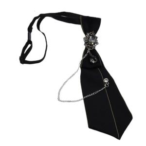 Gothic Dây chuyền kim loại mặt dây chuyền Kim cương giả pre-tied Tie Áo sơ mi Nhật Trường Có Thể Điều Chỉnh Cà Vạt Bowtie