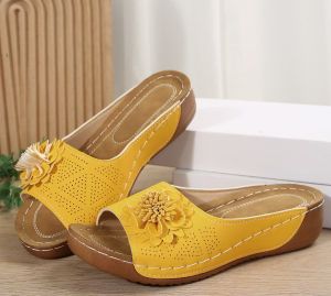 Plus Size WomenS Shoes 2025 Summer New Wedge Heel Peep-Toe Roman Sandals
