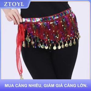 【ZTOYL】 Boho bellydance hip khăn W dangling Sequins hip khăn hiệu suất khiêu vũ quần áo Jazz khiêu vũ phụ kiện hiển thị trang phục
