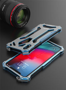R-just Aluminium Alloy Phone Case For iPhone 16 15 14 13 12 11 mini Pro Max XR Xs Max 7 8 Plus SE 2020 Casing breathable and heat dissipation wear-resistant and scratch-resistant Cover Case