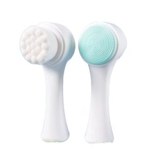 Manual Deep Cleaning Double Sided Cleanser Silicone Face Wash Brush