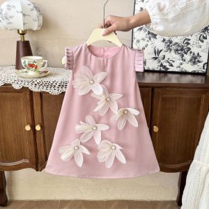 Dress Anak Pesta Bunga Cantik/Dress Anak Perempuan Korean Style/Dress Tanpa Lengan Gaya Korean/DRESS16 LYME