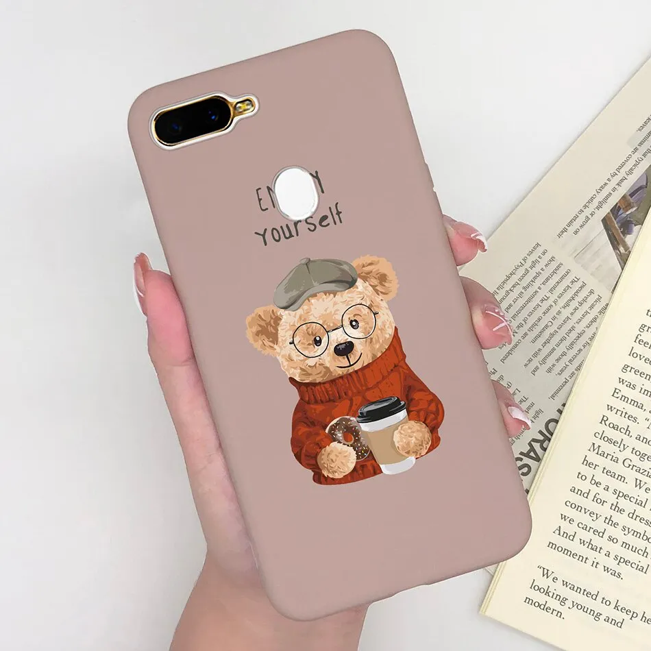 Black Pink Silicone Phone Casing for OPPO A5S Casing AX5s Soft