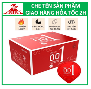 Bao cao su OLO Đỏ Siêu mỏng Siêu truyền nhiệt Tăng cảm giác - Hộp 10 cái
