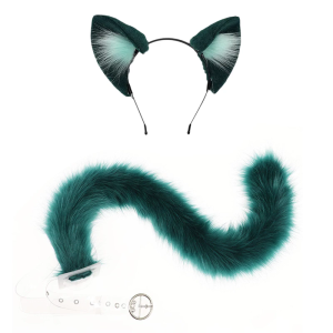 Wolf Foxes Ears Headband Cats Tail Soft Plush Adjustable for Christmas Halloween Cosplay Party Costume Accessories