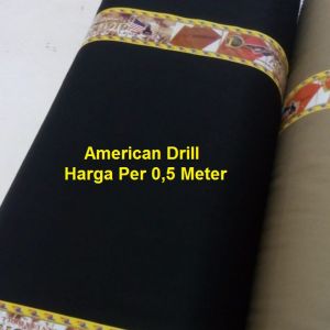 Kain Bahan Celana Pria dan Wanita Harga mulai 025 Meter Bahan Kain Polos Hitam Navy KEKI/Kain American Drill Bahan Pakaian yang Nyaman Adem terkesan Elegan cocok untuk Seragam Kerja