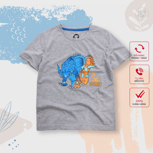 Áo thun bé trai size đại BIGFOX - MISS MEOW mặc mùa hè in khủng long roar vải cotton mềm mịn cỡ trẻ em 34567891011 tuổi 12-40kg
