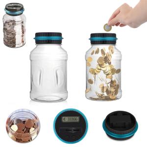 tabung duit 生日礼物 XUECHUANGYING money saving box tabung 存钱罐 piggy bank piggy bank for kids Gift LCD Display Automatic Digital Coin Counter Coins Counting Jar Piggy Bank Money Saving Box