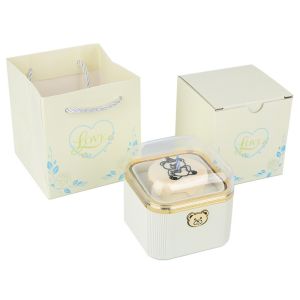 LANCE Cartoon Bear Flip Ring Box Automatic Cute Surprise Mechanism Box Packaging Box Romantic Mini Cake Gift Box Valentines Day Gift