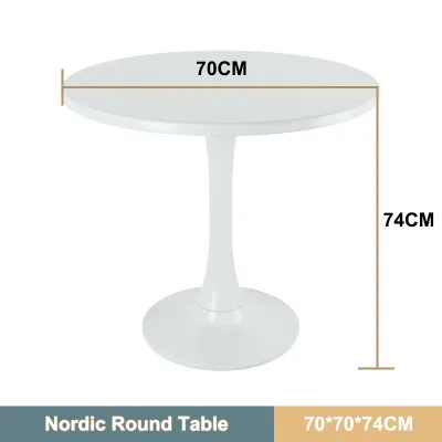 Round Dining Table Home Living Room Leisure Coffee Table Negotiation Table Small Apartment Rental House Balcony Tulip Round Table Modern Minimalist Space Saving Furniture For Dining And Tea Time