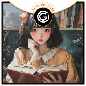 Tranh vẽ góc học tập. Tranh treo tường dán tường sơn dầu tranh trí canvas. CGI-1428