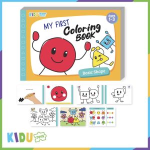 Kidu Academy My First Coloring Book Basic Shape Buku Aktivitas Mewarnai Anak Mengenal Pencampuran Warna Bentuk Usia 1 2 3 Tahun Kidu Toys