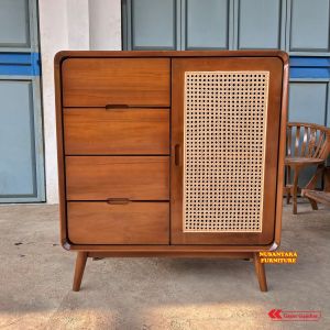 Bufet Laci Rotan Buffet Retro Jati Minimalis Drawer Kayu Jati Produk Mebel Jepara