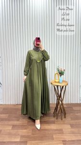 Gamis Inara / Dress Busana Muslim Bahan polo linen