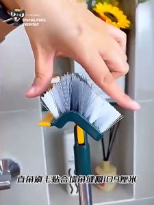 Heavy Duty Bathroom Scrub Brush Long Handle Tile Grout Cleaner for Shower Floor Wall Crevice Stiff Bristles No Dead Corner Multi Purpose Cleaning Tool