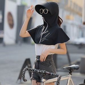 AZDH กิจกรรมกลางแจ้งกลางแจ้ง ปรับได้ปรับได้ หมวกบังแดด การปีนเขา หมวกชาวประมงหมวก การป้องกันแสงแดด ป้องกันรังสียูวี หมวกใบหน้า การขับรถ หมวกป้องกันใบหน้า หมวกปิดคอ หมวกกันแดดขี่จักรยาน ผ้าไหมน้ำแข็งน้ำแข็ง