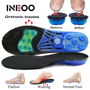 INEOO 1Pair Spring Orthopedic Shoes Sole Insoles For feet Arch Foot Pad X/O Type Leg Correction Flat Foot Arch Support Sports Shoes Inser